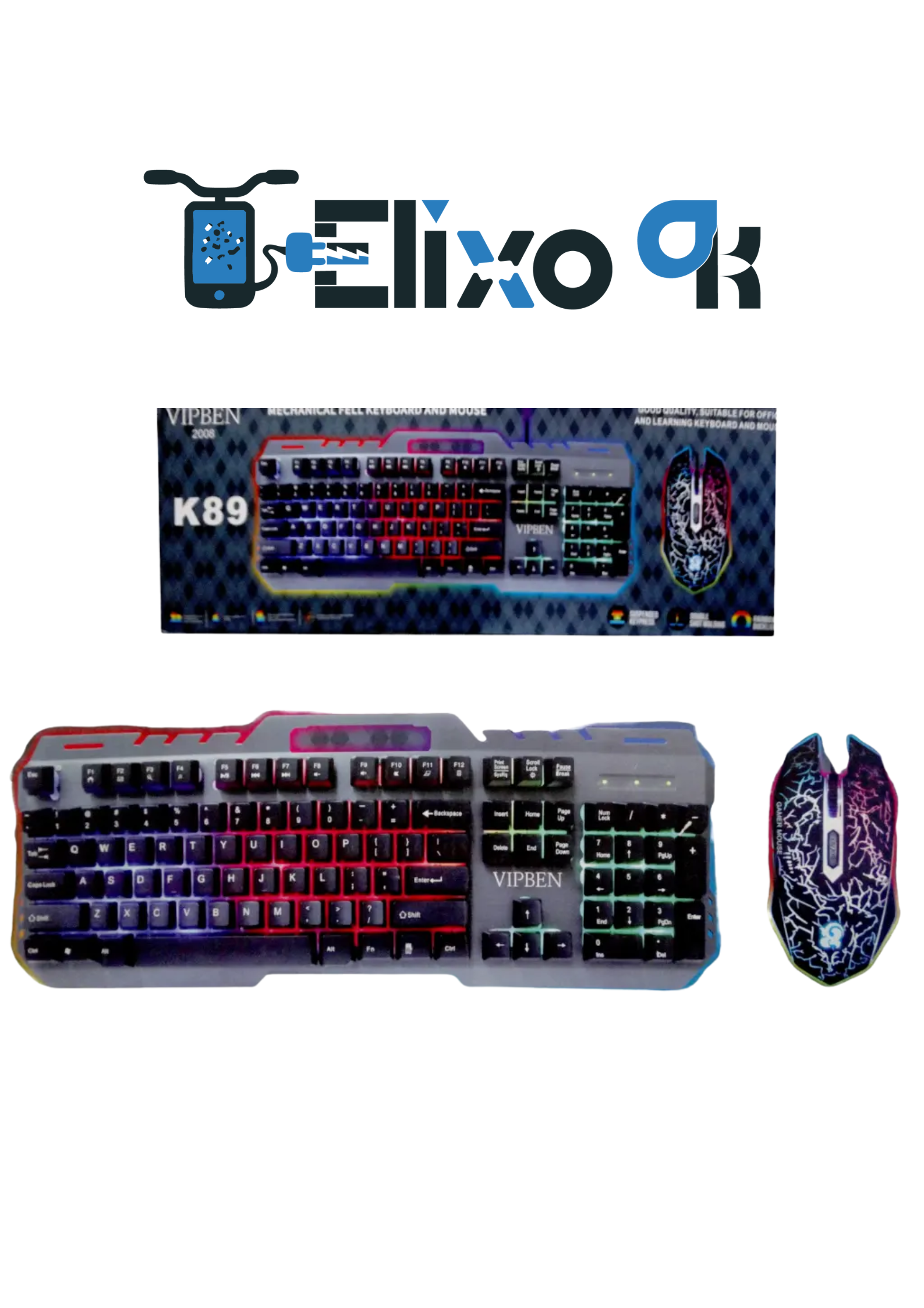 [CPU KEBORD-53] WIRED GAMING KEYBOARD WITH MOUSE K-89